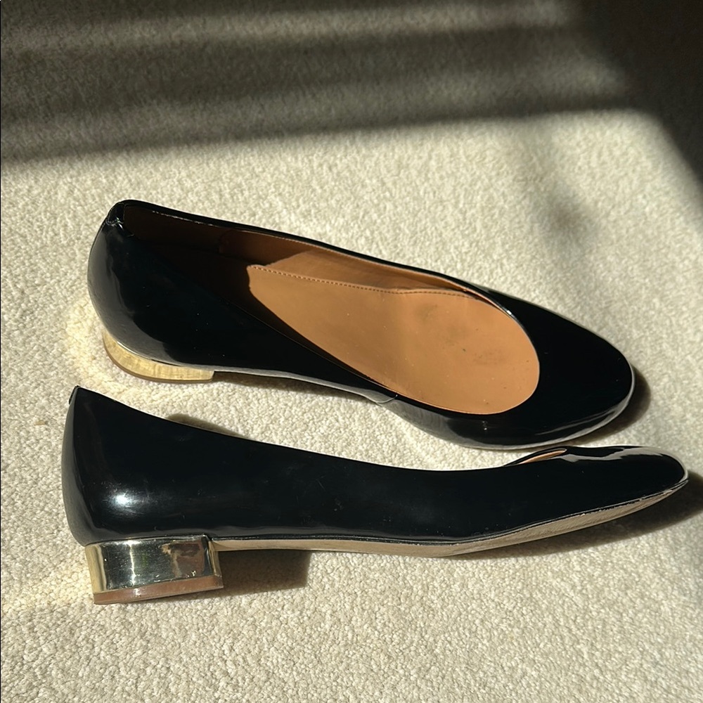 J. Crew Black Patented Leather  Flats - Picture 2 of 7